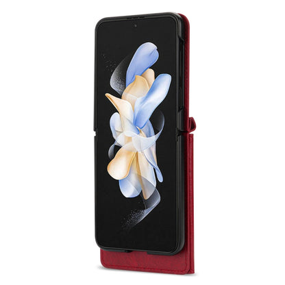 For Samsung Galaxy Z Flip4 N.BEKUS Side Zipper Folding Phone Leather Case(Red) - Galaxy Z Flip4 5G Cases by N.BEKUS | Online Shopping UK | buy2fix