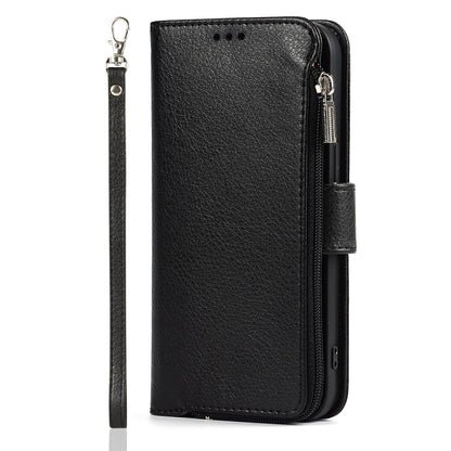 For iPhone 14 Pro Max Microfiber Zipper Leather Phone Case(Black) - iPhone 14 Pro Max Cases by buy2fix | Online Shopping UK | buy2fix