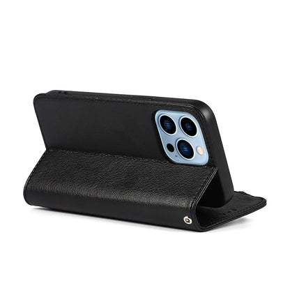 For iPhone 14 Pro Max Microfiber Zipper Leather Phone Case(Black) - iPhone 14 Pro Max Cases by buy2fix | Online Shopping UK | buy2fix