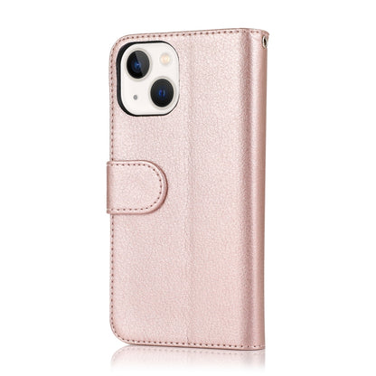 For iPhone 14 Microfiber Zipper Leather Phone Case(Rose Gold) - iPhone 14 Cases by buy2fix | Online Shopping UK | buy2fix