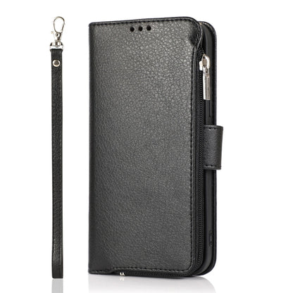 For iPhone 14 Microfiber Zipper Leather Phone Case(Black) - iPhone 14 Cases by buy2fix | Online Shopping UK | buy2fix