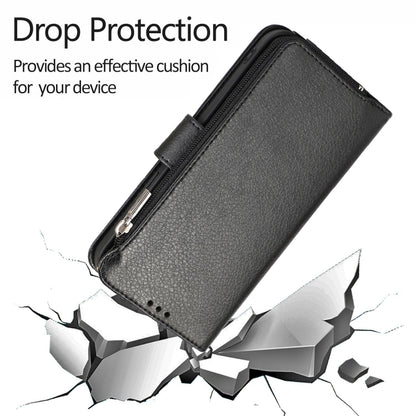 For iPhone 14 Microfiber Zipper Leather Phone Case(Black) - iPhone 14 Cases by buy2fix | Online Shopping UK | buy2fix