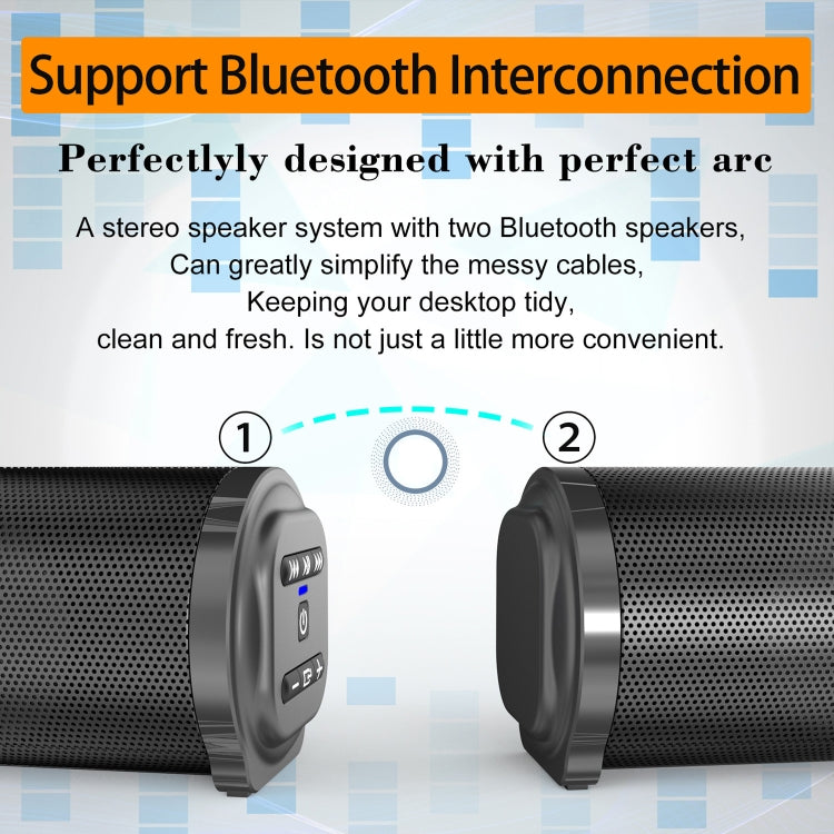 BS-10 Bluetooth 5.0 Speaker TV Soundbar with Remote Control(Black) - Desktop Speaker by buy2fix | Online Shopping UK | buy2fix