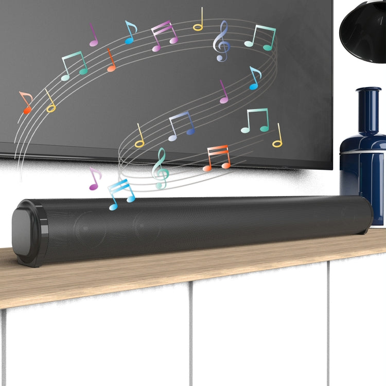 BS-10 Bluetooth 5.0 Speaker TV Soundbar with Remote Control(Black) - Desktop Speaker by buy2fix | Online Shopping UK | buy2fix