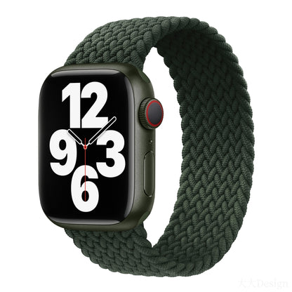 Nylon Single-turn Braided Watch Band For Apple Watch Ultra 49mm / Series 8&7 45mm / SE 2&6&SE&5&4 44mm / 3&2&1 42mm, Length:135mm(Fir Green) by buy2fix