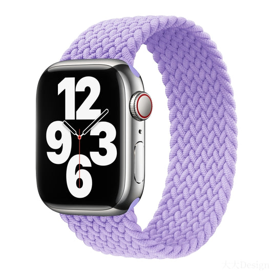 Nylon Single-turn Braided Watch Band For Apple Watch Ultra 49mm / Series 8&7 45mm / SE 2&6&SE&5&4 44mm / 3&2&1 42mm, Length:135mm(Lavender) by buy2fix