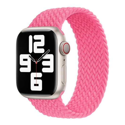 Nylon Single-turn Braided Watch Band For Apple Watch Ultra 49mm / Series 8&7 45mm / SE 2&6&SE&5&4 44mm / 3&2&1 42mm, Length:135mm(Orange Pink) by buy2fix
