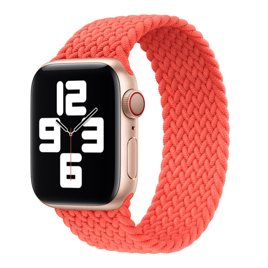 Nylon Single-turn Braided Watch Band For Apple Watch Ultra 49mm / Series 8&7 45mm / SE 2&6&SE&5&4 44mm / 3&2&1 42mm, Length:135mm(Bright Orange) by buy2fix