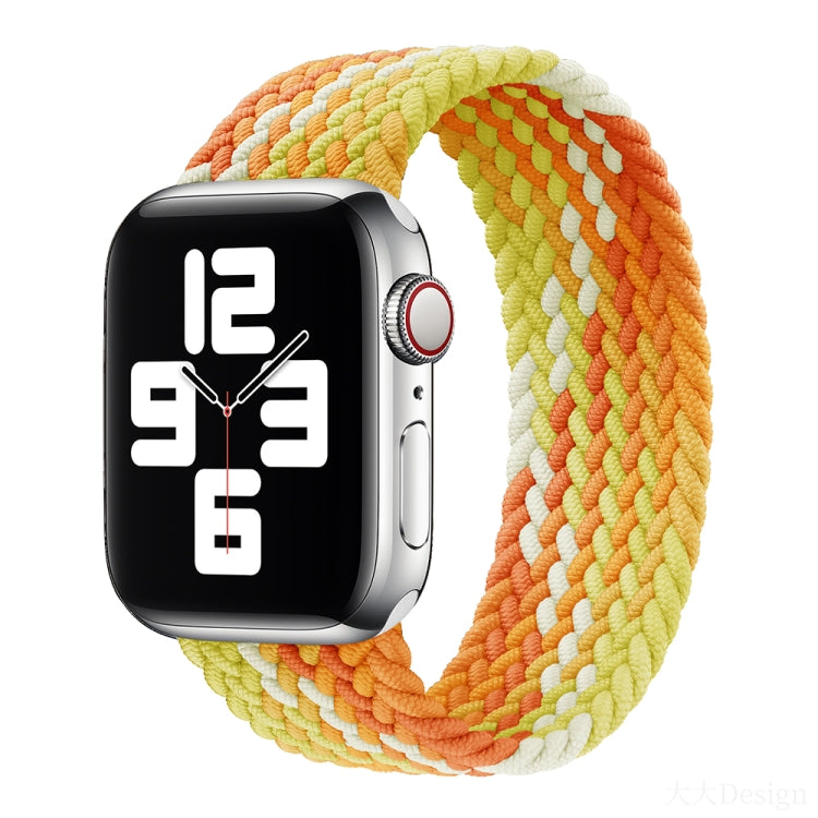 Nylon Single-turn Braided Watch Band For Apple Watch Ultra 49mm / Series 8&7 45mm / SE 2&6&SE&5&4 44mm / 3&2&1 42mm, Length:155mm(Yellow Orange) by buy2fix