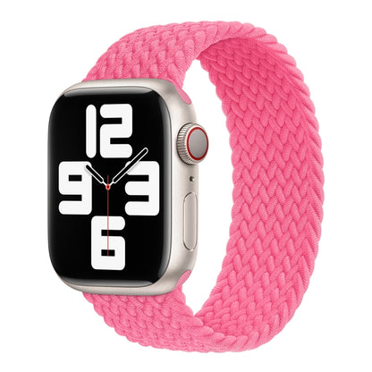 Nylon Single-turn Braided Watch Band For Apple Watch Ultra 49mm / Series 8&7 45mm / SE 2&6&SE&5&4 44mm / 3&2&1 42mm, Length:155mm(Orange Pink) by buy2fix