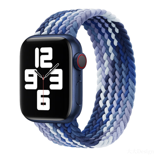 Nylon Single-turn Braided Watch Band For Apple Watch Ultra 49mm&Watch Ultra 2 49mm / Series 9&8&7 45mm / SE 3&SE 2&6&SE&5&4 44mm / 3&2&1 42mm, Length:155mm(Blueberry) by buy2fix