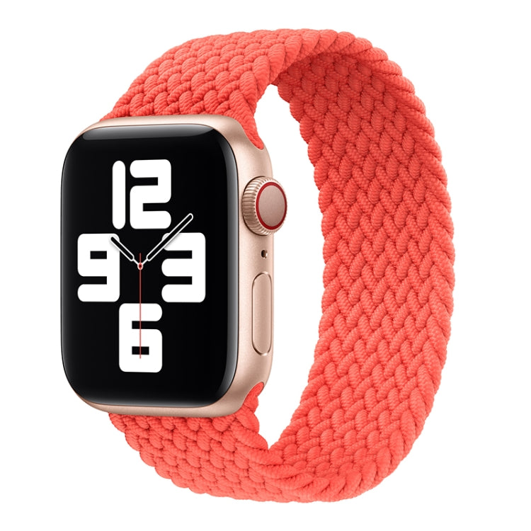 Nylon Single-turn Braided Watch Band For Apple Watch Ultra 49mm / Series 8&7 45mm / SE 2&6&SE&5&4 44mm / 3&2&1 42mm, Length:155mm(Bright Orange) by buy2fix