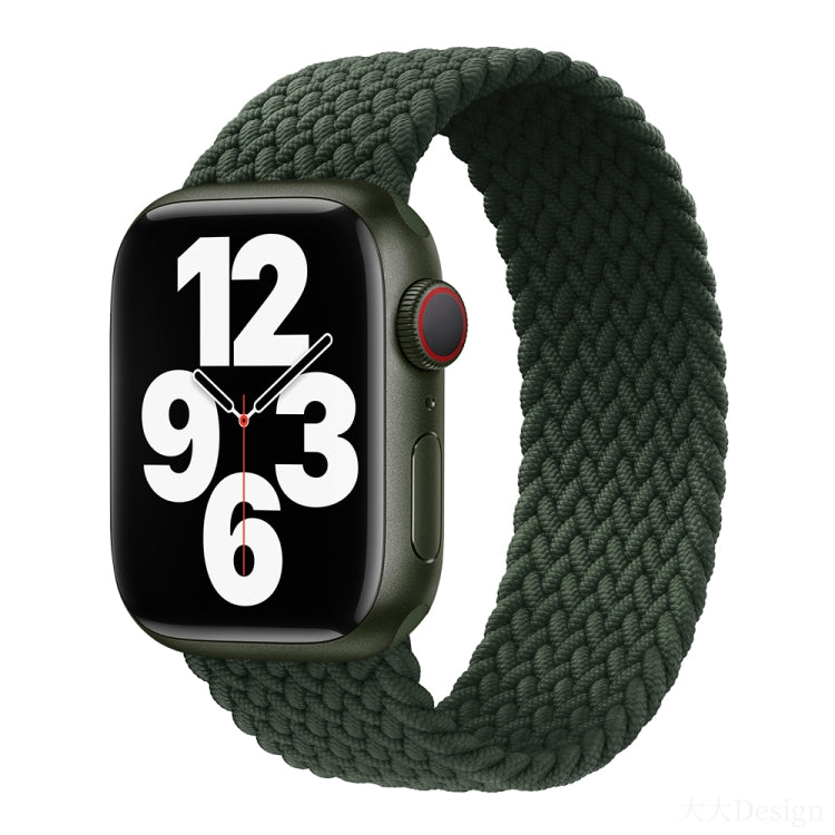 Nylon Single-turn Braided Watch Band For Apple Watch Ultra 49mm / Series 8&7 45mm / SE 2&6&SE&5&4 44mm / 3&2&1 42mm, Length:165mm(Fir Green) by buy2fix