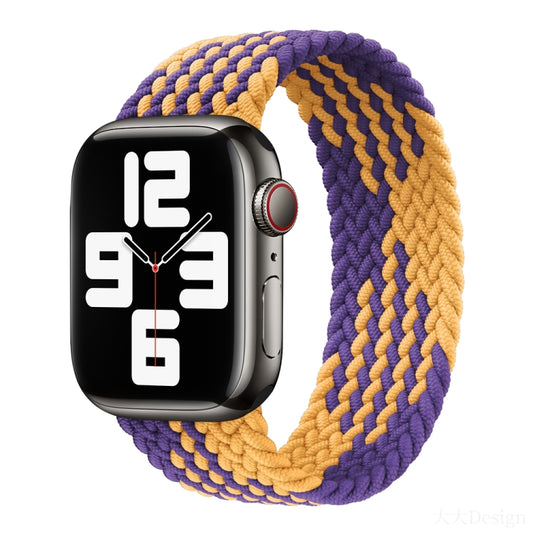 Nylon Single-turn Braided Watch Band For Apple Watch Ultra 49mm / Series 8&7 45mm / SE 2&6&SE&5&4 44mm / 3&2&1 42mm, Length:165mm (Purple+Orange) by buy2fix
