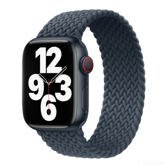 Nylon Single-turn Braided Watch Band For Apple Watch Series 8&7 41mm / SE 2&6&SE&5&4 40mm / 3&2&1 38mm, Length:135mm (Deep Blue)