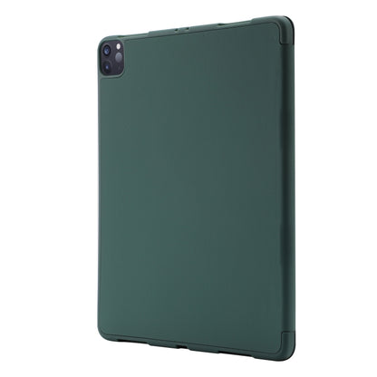 Skin Feel Pen Holder Tri-fold Tablet Leather Case For iPad Air 13 2025 / 2024 / iPad Pro 12.9 2022 / 2021 / 2020 / 2018(Dark Green) - iPad Pro 12.9 (2022/2021) Cases by buy2fix | Online Shopping UK | buy2fix