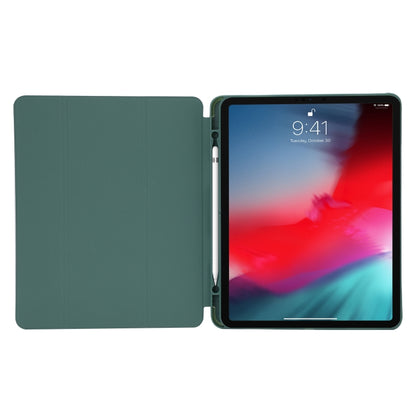 Skin Feel Pen Holder Tri-fold Tablet Leather Case For iPad Air 13 2025 / 2024 / iPad Pro 12.9 2022 / 2021 / 2020 / 2018(Dark Green) - iPad Pro 12.9 (2022/2021) Cases by buy2fix | Online Shopping UK | buy2fix