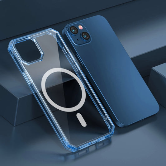 For iPhone 14 TPU Four-corner Airbag Shockproof Magsafe Phone Case(Blue) by buy2fix