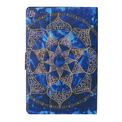 For 8 inch Tablet PC Universal Coloured Drawing Pattern Horizontal Flip Leather Case with Holder & Card Slot(Blue Mandala) - 8 inch by buy2fix | Online Shopping UK | buy2fix