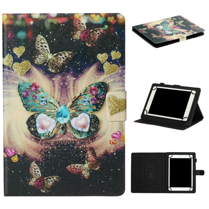 For 8 inch Tablet PC Universal Coloured Drawing Pattern Horizontal Flip Leather Case with Holder & Card Slot(Butterflies) - 8 inch by buy2fix | Online Shopping UK | buy2fix