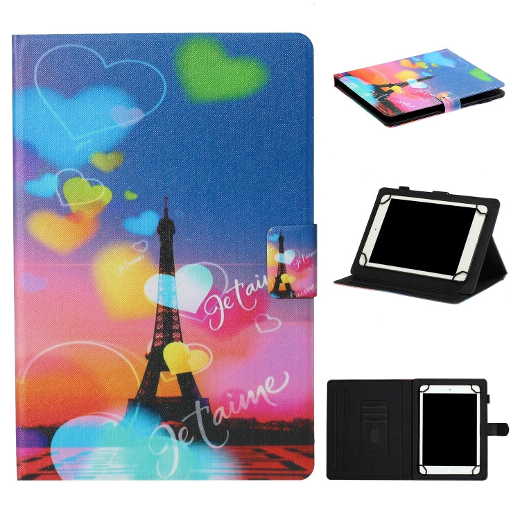 For 8 inch Tablet PC Universal Coloured Drawing Pattern Horizontal Flip Leather Case with Holder & Card Slot(Romantic Tower) - 8 inch by buy2fix | Online Shopping UK | buy2fix