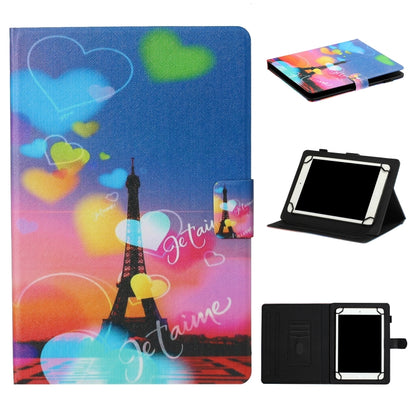 For 8 inch Tablet PC Universal Coloured Drawing Pattern Horizontal Flip Leather Case with Holder & Card Slot(Romantic Tower) - 8 inch by buy2fix | Online Shopping UK | buy2fix