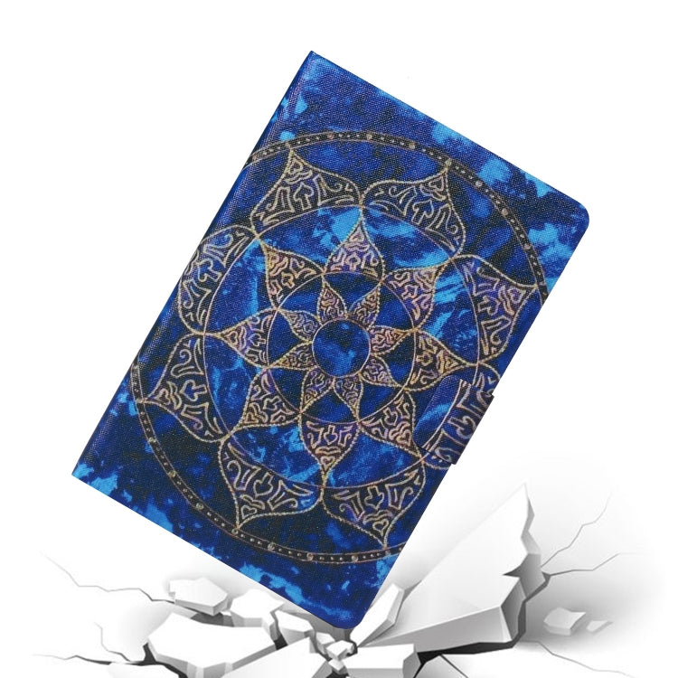 For 10 inch Tablet PC Universal Coloured Drawing Pattern Horizontal Flip Leather Case with Holder & Card Slot(Blue Mandala) - 10 - 11 inch by buy2fix | Online Shopping UK | buy2fix