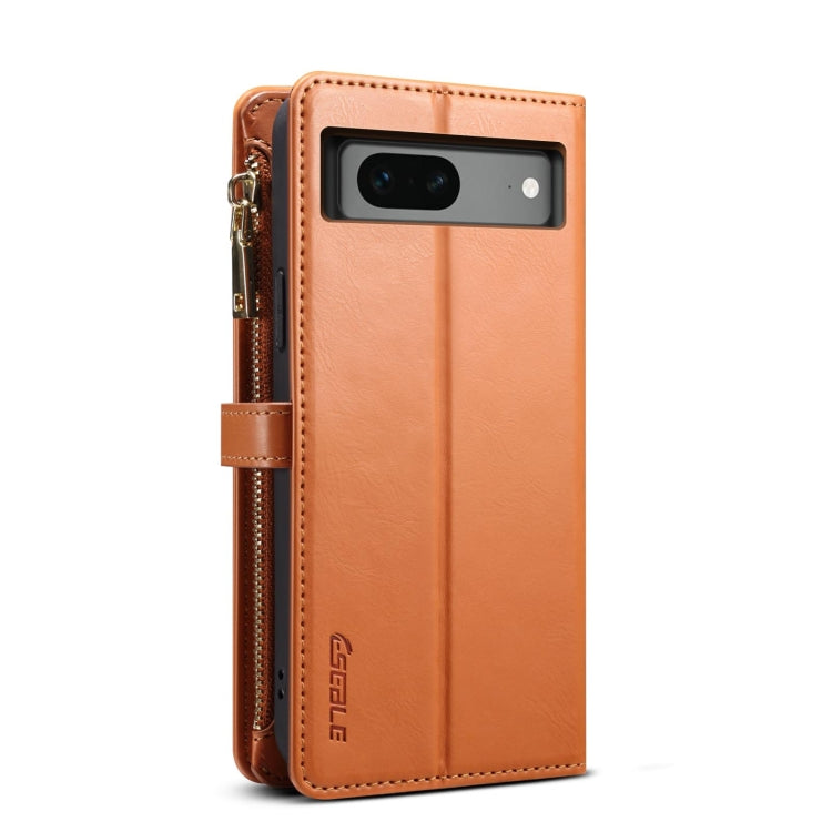 For Google Pixel 7 5G ESEBLE Star Series Lanyard Zipper Wallet RFID Leather Case(Brown) - Google Cases by ESEBLE | Online Shopping UK | buy2fix