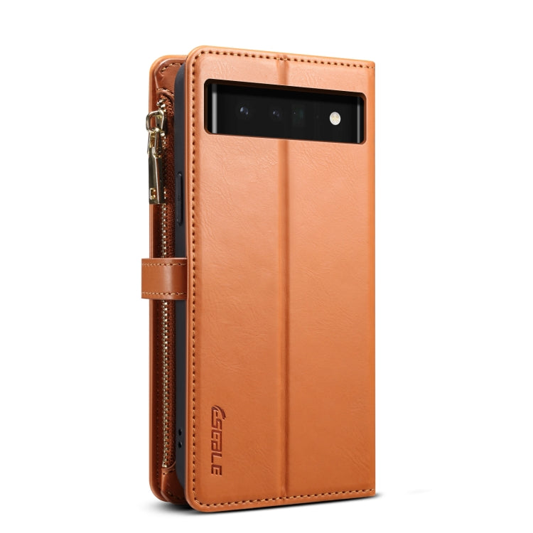 For Google Pixel 6 Pro ESEBLE Star Series Lanyard Zipper Wallet RFID Leather Case(Brown) - Google Cases by ESEBLE | Online Shopping UK | buy2fix