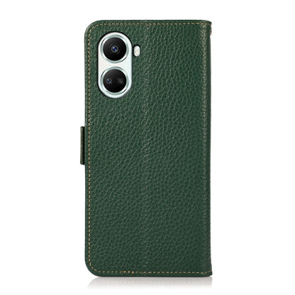 For Huawei nova 10 SE KHAZNEH Side-Magnetic Litchi Genuine Leather RFID Phone Case(Green) - Huawei Cases by buy2fix | Online Shopping UK | buy2fix