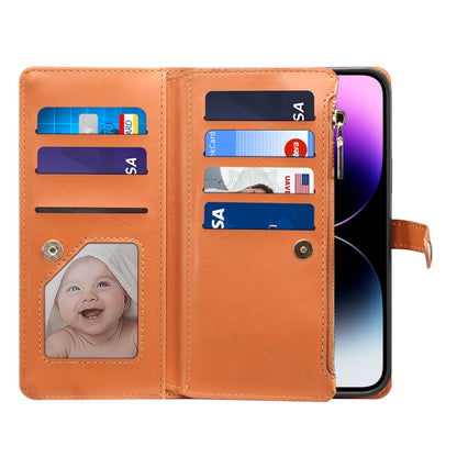For iPhone 14 Pro ESEBLE Star Series Lanyard Zipper Wallet RFID Leather Case(Brown) - iPhone 14 Pro Cases by ESEBLE | Online Shopping UK | buy2fix