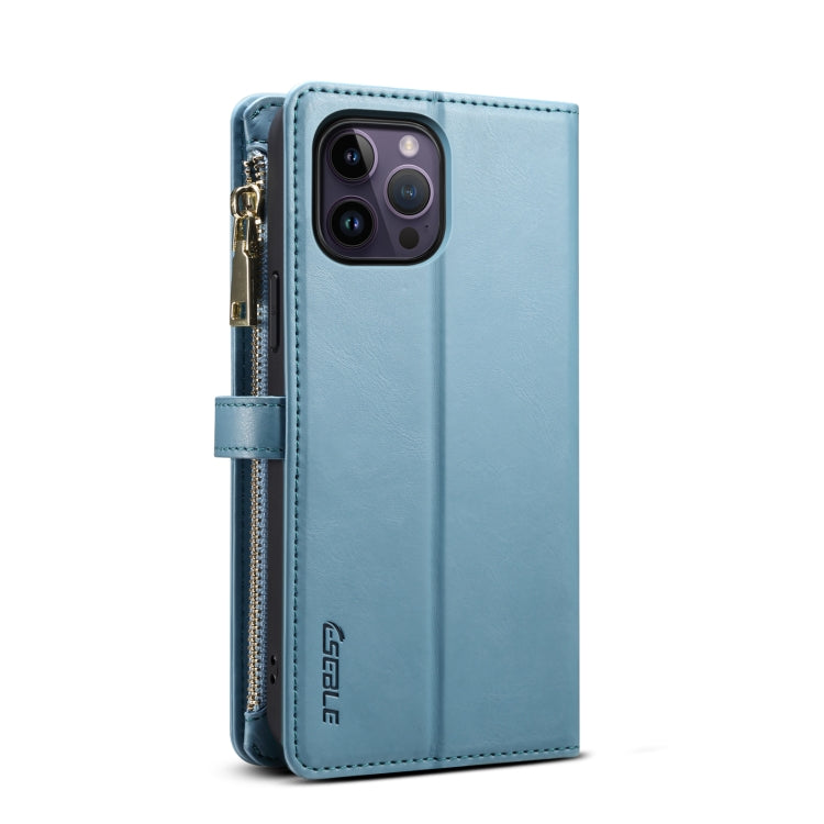 For iPhone 12 Pro Max ESEBLE Star Series Lanyard Zipper Wallet RFID Leather Case(Blue) - iPhone 12 Pro Max Cases by ESEBLE | Online Shopping UK | buy2fix