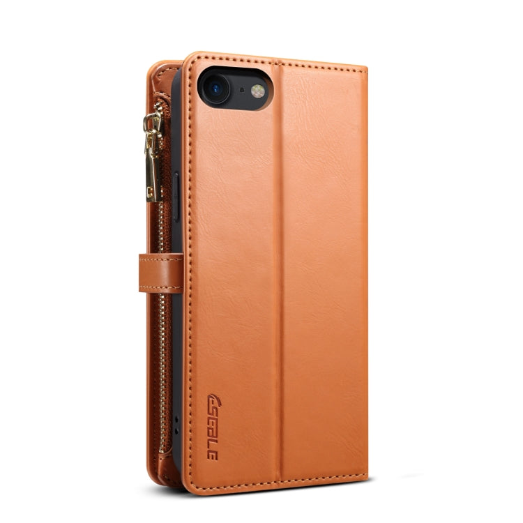 For iPhone SE 2022 / SE 2020 / 8 / 7 ESEBLE Star Series Lanyard Zipper Wallet RFID Leather Case(Brown) - iPhone SE 2022 / 2020 / 8 / 7 Cases by ESEBLE | Online Shopping UK | buy2fix