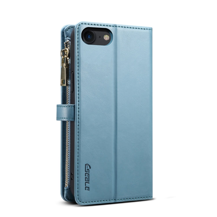 For iPhone SE 2022 / SE 2020 / 8 / 7 ESEBLE Star Series Lanyard Zipper Wallet RFID Leather Case(Blue) - iPhone SE 2022 / 2020 / 8 / 7 Cases by ESEBLE | Online Shopping UK | buy2fix