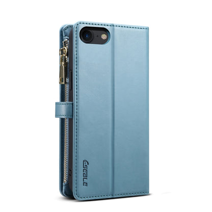 For iPhone SE 2022 / SE 2020 / 8 / 7 ESEBLE Star Series Lanyard Zipper Wallet RFID Leather Case(Blue) - iPhone SE 2022 / 2020 / 8 / 7 Cases by ESEBLE | Online Shopping UK | buy2fix