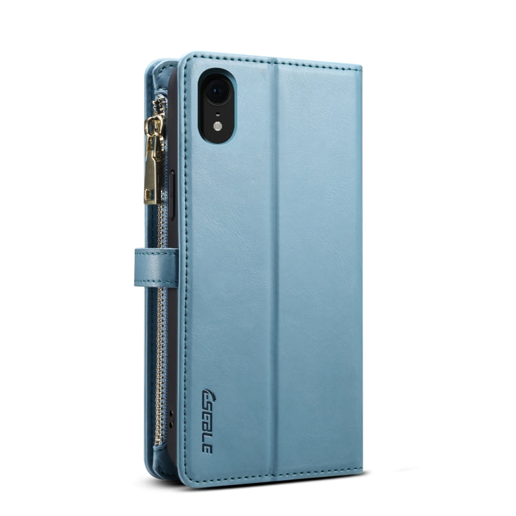 For iPhone XR ESEBLE Star Series Lanyard Zipper Wallet RFID Leather Case(Blue) - More iPhone Cases by ESEBLE | Online Shopping UK | buy2fix