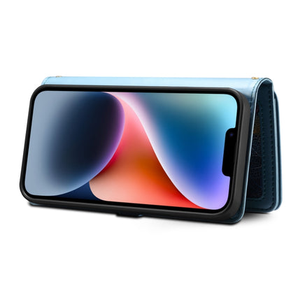 For iPhone XR ESEBLE Star Series Lanyard Zipper Wallet RFID Leather Case(Blue) - More iPhone Cases by ESEBLE | Online Shopping UK | buy2fix