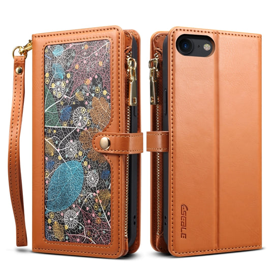 For iPhone 6s / 6 ESEBLE Star Series Lanyard Zipper Wallet RFID Leather Case(Brown) - More iPhone Cases by ESEBLE | Online Shopping UK | buy2fix
