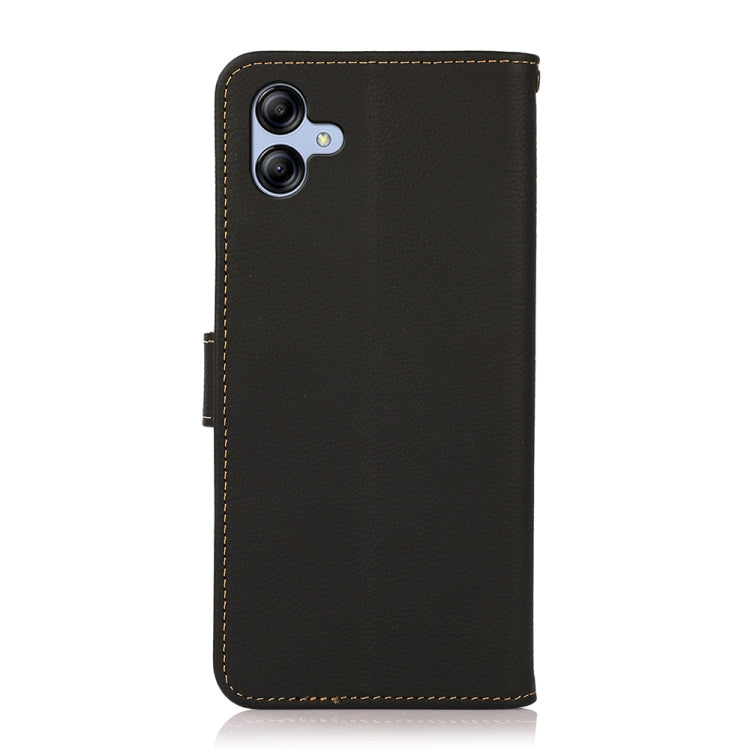 For Samsung Galaxy A04e KHAZNEH Custer Genuine Leather RFID Phone Case(Black) - Galaxy Phone Cases by buy2fix | Online Shopping UK | buy2fix