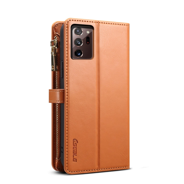 For Samsung Galaxy Note20 Ultra ESEBLE Star Series Lanyard Zipper Wallet RFID Leather Case(Brown) - Galaxy Note20 Ultra Cases by ESEBLE | Online Shopping UK | buy2fix