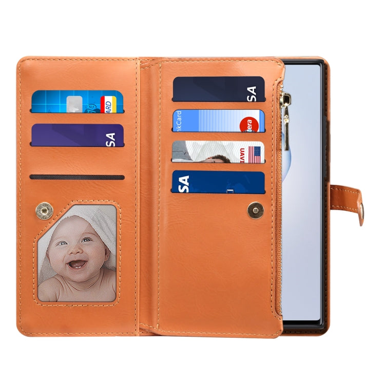 For Samsung Galaxy Note20 Ultra ESEBLE Star Series Lanyard Zipper Wallet RFID Leather Case(Brown) - Galaxy Note20 Ultra Cases by ESEBLE | Online Shopping UK | buy2fix