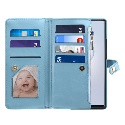 For Samsung Galaxy Note20 ESEBLE Star Series Lanyard Zipper Wallet RFID Leather Case(Blue) - Galaxy Note20 Cases by ESEBLE | Online Shopping UK | buy2fix