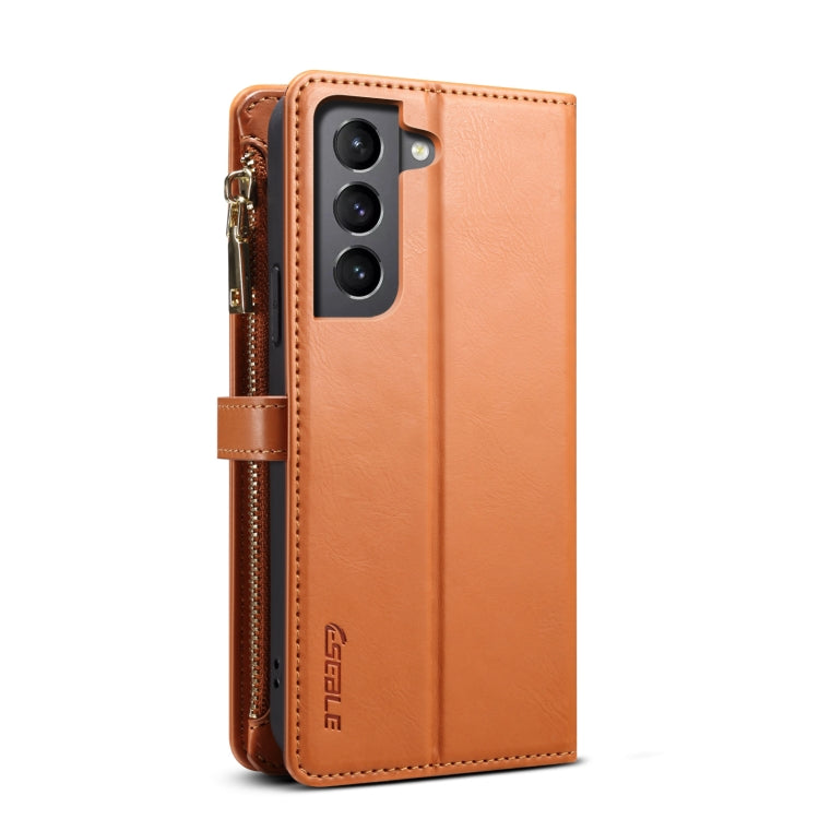 For Samsung Galaxy S21+ 5G ESEBLE Star Series Lanyard Zipper Wallet RFID Leather Case(Brown) - Galaxy S21+ 5G Cases by ESEBLE | Online Shopping UK | buy2fix
