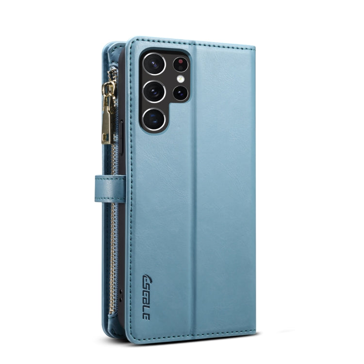 For Samsung Galaxy S22 Ultra 5G ESEBLE Star Series Lanyard Zipper Wallet RFID Leather Case(Blue) - Galaxy S22 Ultra 5G Cases by ESEBLE | Online Shopping UK | buy2fix