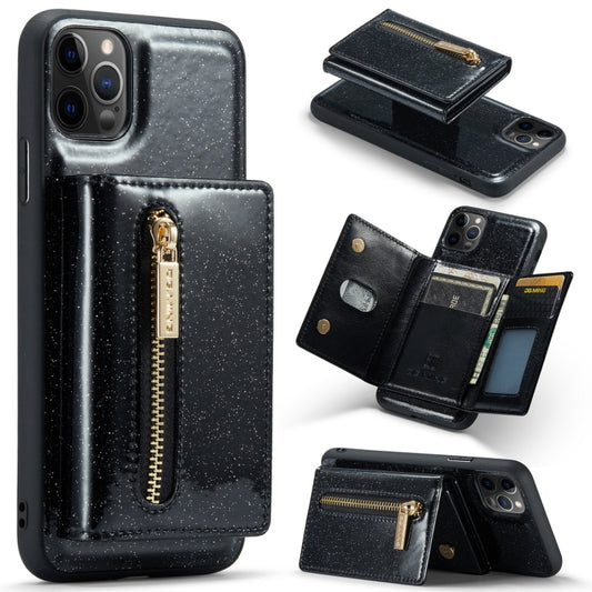 For iPhone 11 Pro Max DG.MING M3 Series Glitter Powder Card Bag Leather Case(Black) - iPhone 11 Pro Max Cases by DG.MING | Online Shopping UK | buy2fix