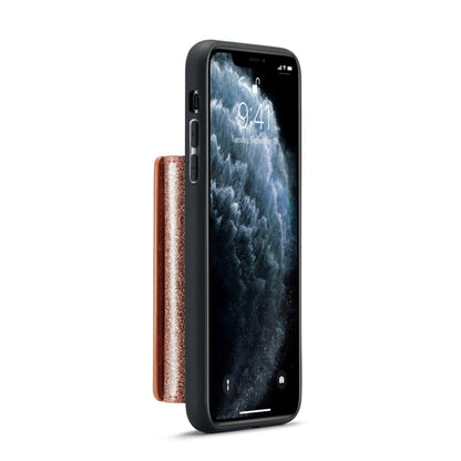 For iPhone 11 Pro DG.MING M3 Series Glitter Powder Card Bag Leather Case(Rose Gold) - iPhone 11 Pro Cases by DG.MING | Online Shopping UK | buy2fix