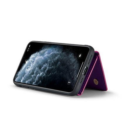 For iPhone 11 Pro DG.MING M3 Series Glitter Powder Card Bag Leather Case(Dark Purple) - iPhone 11 Pro Cases by DG.MING | Online Shopping UK | buy2fix