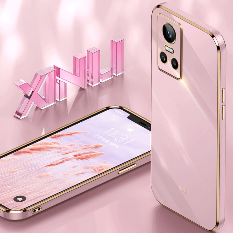 For Realme GT Neo 3 XINLI Straight Edge 6D Electroplate TPU Phone Case(Black) - Realme Cases by buy2fix | Online Shopping UK | buy2fix