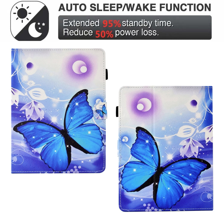 For 7 inch Tablet Electric Pressed TPU Leather Tablet Case(Blue Butterfly) - 7 inch by buy2fix | Online Shopping UK | buy2fix