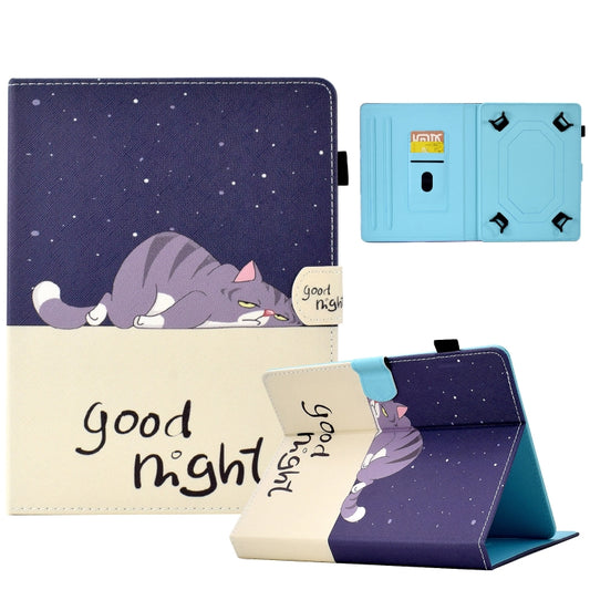 For 7 inch Tablet Electric Pressed TPU Leather Tablet Case(Lazy Cat) - 7 inch by buy2fix | Online Shopping UK | buy2fix
